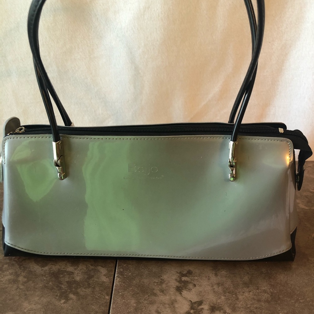 Beijo Classic Silver and Black Clutch.